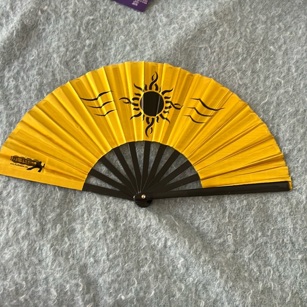 Gold and black hand fan - deluxe!